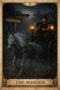 TAROT CARD 0 - THE WARDEN - THE PIED PIPER - THE KEEPER OF PATHS - CALEM WARD - HOMERS TALE