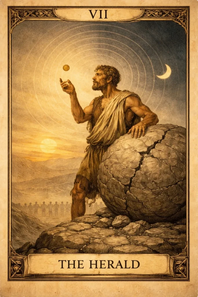 TAROT CARD VII - THE HERALD - SISYPHUS - SEAN LOCK - SISYPHUS TALE