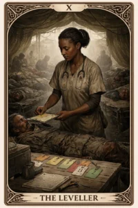 TAROT CARD X - THE LEVELLER - JADE - ROSA PARKS - THE LOVERS TALE - THE PRIEST AND THE MOTHERS TALE - HOMERS TALE